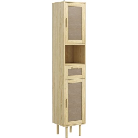 Meuble Salle de Bain 32 x 30 x 170 cm Effet Bois de Chêne (1/5)