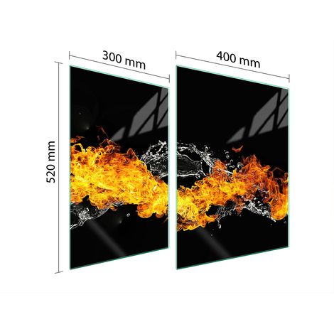 PLACA PROTECTORA DE VIDRIO PARA ESTUFA 70x52 FUEGO (1/5)