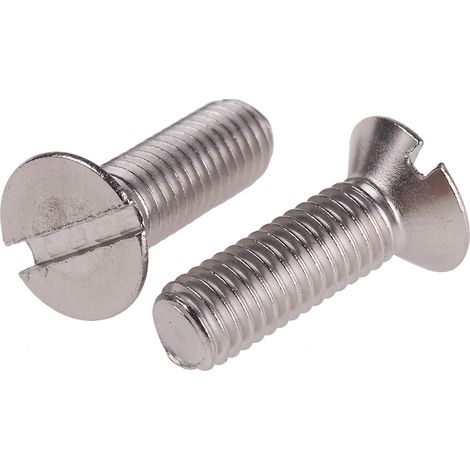 Vis à métaux RS PRO M8 à tête Fraisée fendue en Acier Inoxydable, 25mm ( Prix pour Sachet de 25 )