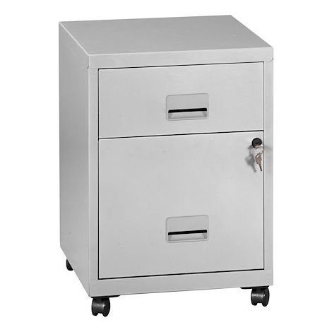 Caisson mobile - 2 tiroirs - aluminium - Maxiburo