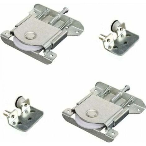 2 Pièces Roulettes pour Porte Coulissante Placard, Guides de Meubles en Métal, Roues Silencieuses pour Fenêtres et Armoires - (1/4)