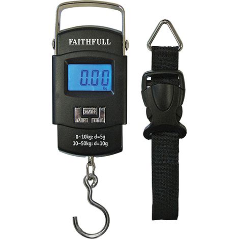 Faithfull Portable Electronic Luggage and Fishing Scale 0-50kg Digital (1/2)