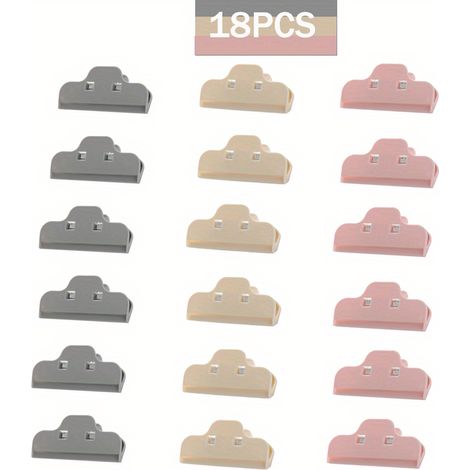 Lot de 18 pinces de fermeture pour sacs en plastique — Grandes pinces de rangement portables pour la cuisine (1/5)