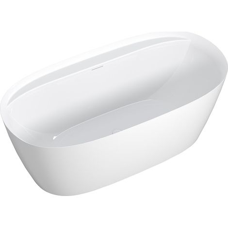 Baignoire îlot ovale - 160 x 80 x 60 cm - Acrylique - Blanche - 223 L - FORIMI