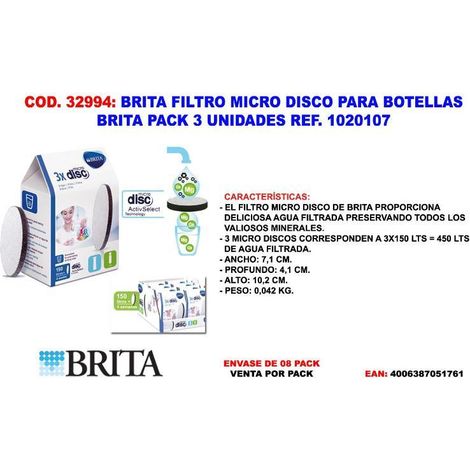 Filtro de agua BRITA 1039628 Filtro MicroDisc Pack 3