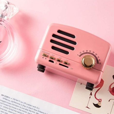 Enceinte radio Bluetooth sans fil rétro - Style vintage classique avec ports USB/TF et fonction mains libres (1/5)