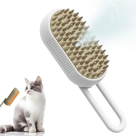 Steam brush for cats (1 piece), pet steam grooming brush, 3-in-1 steam brush for pet hair, hair removal comb for cats and dogs, pet grooming kit - AquaForg (1/5)