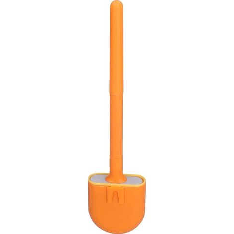 Ensemble de support de séchage de brosse de toilette mural avec poignée amovible, outil de nettoyage pour maison, hôtel, salle de bain, orange (1/5)