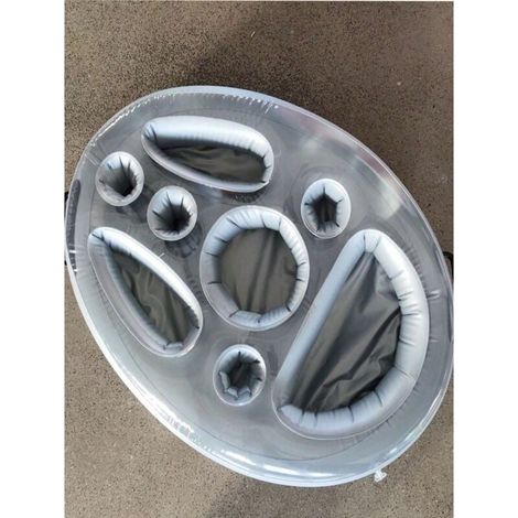 1 porte-gobelet gonflable, seau à glace, refroidisseur, pour plage, piscine, jeux de société, support de gobelet multi-trous (1/4)
