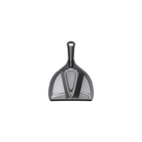 Brosse en TPR poils et Raclette avec Ensemble Pelle à Poussière, Pelle à Poussière et Ensemble de Brosses, Gris & Noir, Lot de 1 (1/4)