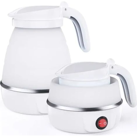 Bouilloire pliable aux normes européennes, bouilloire électrique pliable en silicone, théière et cafetière, portable, avec cordon d'alimentation détachable... (1/5)