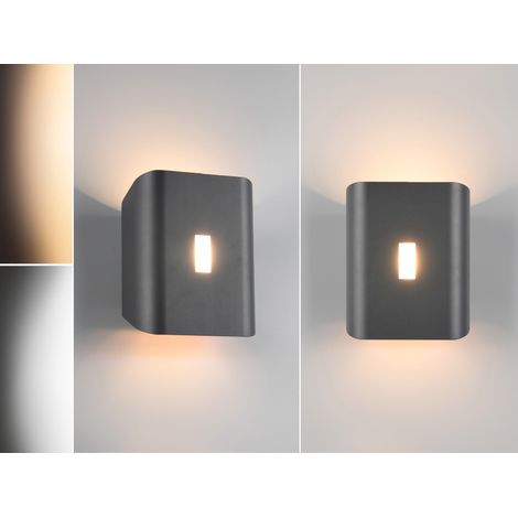 2er Set LED Außenwandleuchten Up and Down & Lichtfarbe einstellbar, H 20cm (1/5)