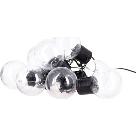 Xanlite – Guirlande solaire guinguette 5m IP44 – 8 ampoules RVB – Autonomie 8h – Détecteur crépusculaire – Pour espaces extérieurs