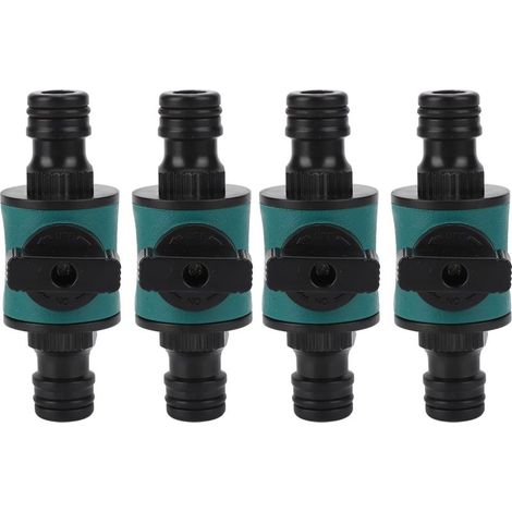 Garden Hose Connector, 4-Pack Hose Repair Connector, Garden Hose Connector, Hose Quick Connector, Garden Hose Shut-off Valve, for Irrigation Systems (1/5)