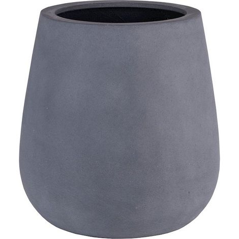 Pot de fleurs Vermont en Fiberstone Gris, Jardinière Intérieur et Extérieur Résistante au Gel - PANGIVO