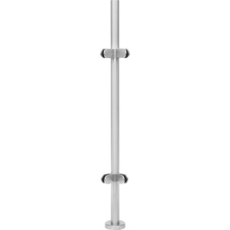 Poteau de rampe d'escalier en acier inoxydable 110 cm avec support en verre, rampe en verre, pinces à verre pour balustrade de balcon, garde-corps de grenier, rampe de piscine, etc. Main courante (1/5)