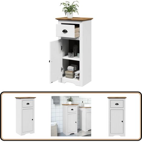 vidaXL Armoire de salle de bain BODO blanc et marron 44x30x90 cm