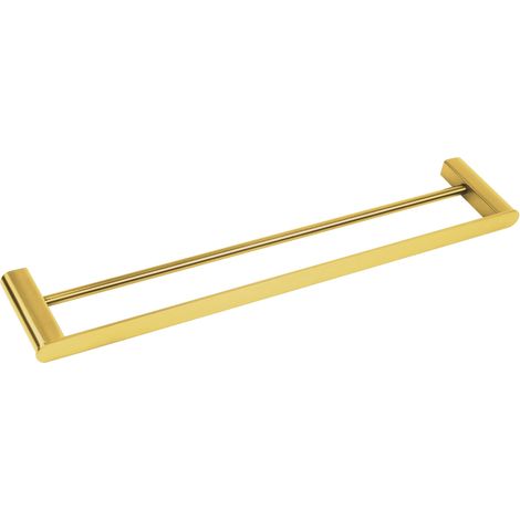 BALNEO - double barre porte-serviettes en acier inox doré - porte-serviettes 60 cm QARX inoxydable - barre de salle de bain (1/4)