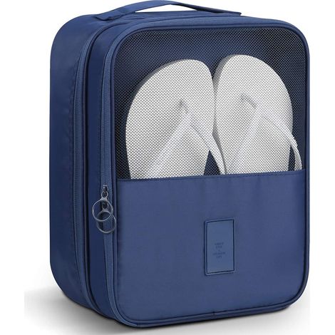 Sac à chaussures pouvant contenir 3 paires de chaussures, idéal pour les voyages et le quotidien. Pochette de rangement incluse. (1/5)