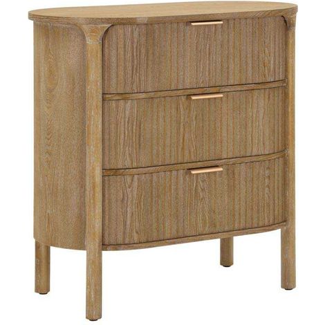 Commode Gothenburg bois naturel 3 grands tiroirs (1/4)
