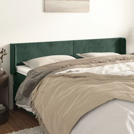 Kopfteil mit Ohren Dunkelgrün 163x16x78/88 cm Samt vidaXL (1/5)