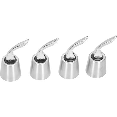 Lot de 4 presse-bouchons pour bouteilles de vin, en acier inoxydable extensible, avec poignée, pour la maison. (1/5)