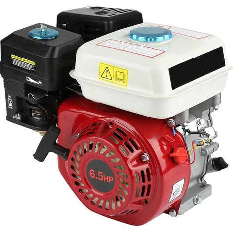 6.5 HP / 4.8 kW petrol engine - 168F OHV single-cylinder petrol engine - With manual starter - Drive shaft diameter: 20 mm (1/5)