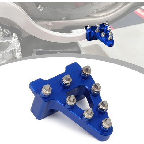 Pedale freno posteriore moto, alluminio billet CNC-blu Punta del pedale del freno del motociclo per Pit Bike Dirt Bike Motocross Enduro Supermoto (2 pezzi) (1/5)
