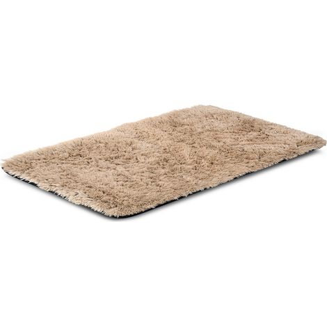 Tappeto antiscivolo a pelo lungo 80x120 cm beige (1/5)