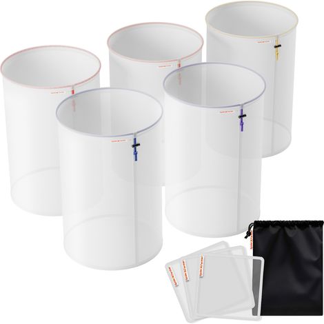 Spider Farmer Sacchetti filtro riutilizzabili interamente in rete da 5 galloni con filtro e borsa portaoggetti 25-220 micron per filtrazione di verdure idroponiche, erbe aromatiche, tè, caffè e ghia (1/5)