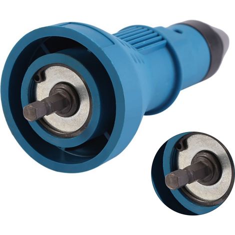 Adaptateur de perceuse pour riveteuse électrique, outil électrique pour rivetage d'écrous, bleu clair (1/5)
