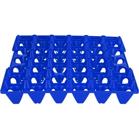 Lot de 5 plateaux à œufs en plastique (30 alvéoles) pour le rangement et le transport - Fournitures pour la maison et la ferme - Bleu (1/5)