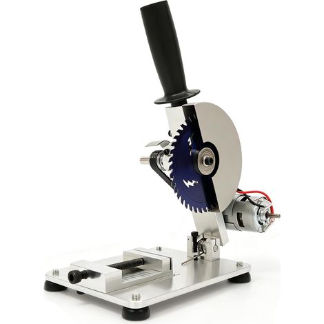 HAUTOUR Mini scie circulaire portable, 96 W, 9000 tr/min, lame de scie de 10,16 cm, angle de coupe 0 à 45°, scie à onglets avec 2 lames, pour bois, aluminium et acier, pour loisirs et atelier (1/5)