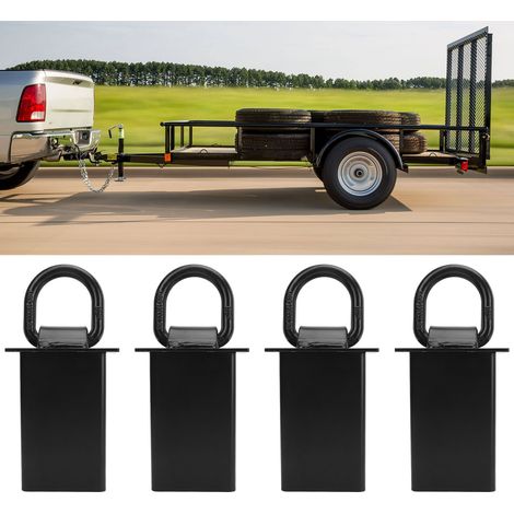 4 goupilles d'attelage de remorque, noires, goupilles en D robustes amovibles pour remorques utilitaires, plateaux, camions de marchandises avec goupille d'attelage (surpoids) (1/5)