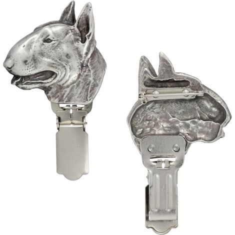 Broche Bull Terrier avec clip, porte-numéro de départ, cadeau pour une exposition canine par Art-Dog (1/5)