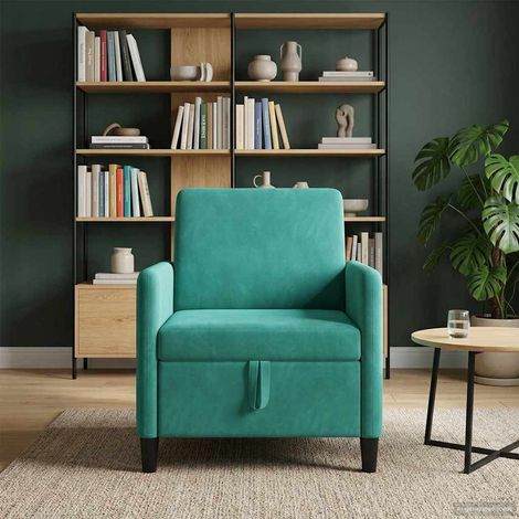 vidaXL Sofa avec rangement Turquoise 72 x 78 x 87 cm Polyester (1/5)