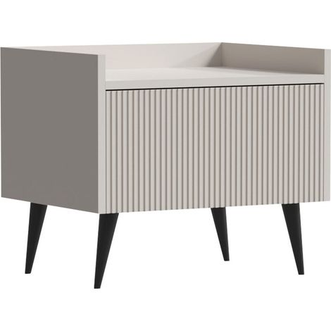 Mesilla de noche Mirfivu 107 , Número de cajones: 0, Número de puertas: 0, 45x52x41cm, Aglomerado laminado, MDF (1/4)