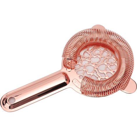 Passoire à cocktail en acier inoxydable brillant, élégante passoire à glace pour barman, couleur or rose. (1/5)