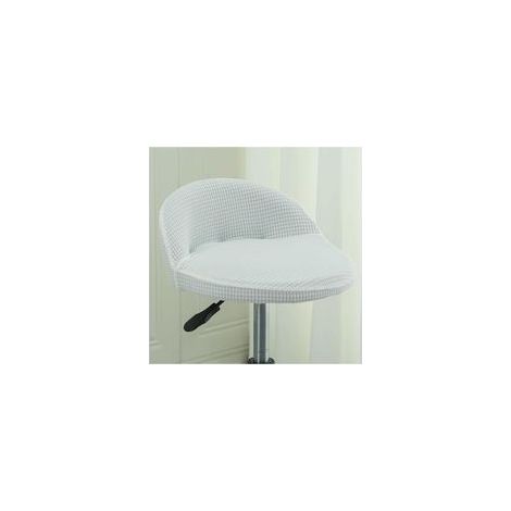 Housse de Tabouret Ronde Pivotant de Bar avec Petit Dossier Lune Modernes Irrégulière Couvre Tabouret Haute Bar Cuisine Scandinave Couverture Housse Chaise Salle Manger,Blanc