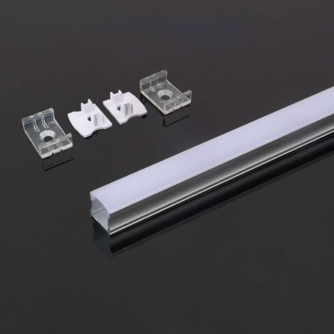 V-TAC Weißes Aluminiumprofil für LED-Streifen (Max. Länge: 12,5 mm) 2000 x 17,2 x 14,4 mm