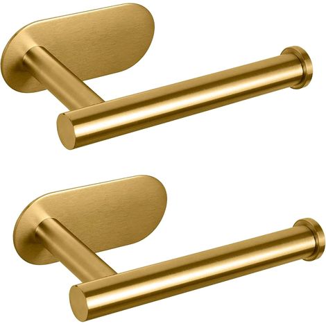 2er-Set Toilettenpapierhalter in Gold, selbstklebend, hochwertiger dicker Edelstahl, rostfreier Kleber, kein Bohren erforderlich, geeignet für Badezimmer, Küche (1/5)