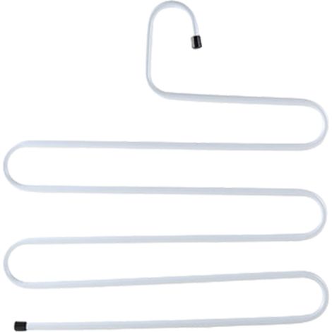 Portant à pantalons multifonctionnel, 5 niveaux antidérapants en forme de S, capacité de charge de 20 kg, gain de place dans la penderie, blanc. (1/5)