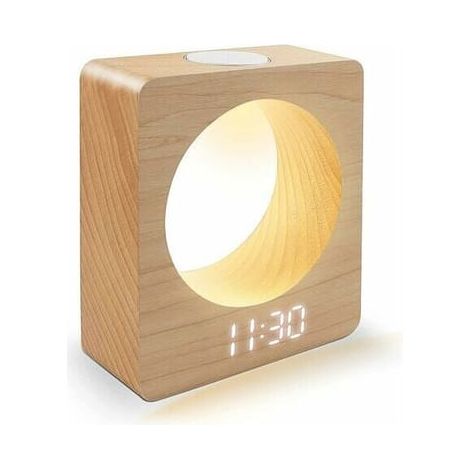 Réveil numérique à LED avec veilleuse, 3 réglages d'alarme, détection de température (SKU produit : 94940328  SKU Offre : lehuamwj893) (1/4)