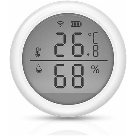 Termómetro higrómetro de interior con sensor de temperatura y humedad WiFi y pantalla LCD (1/5)