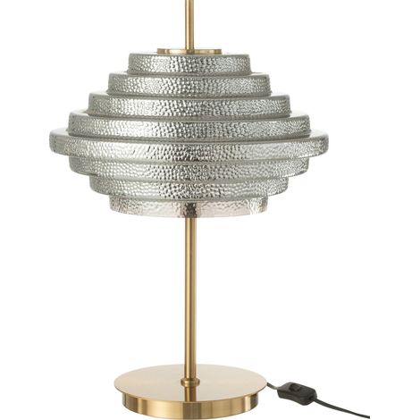Lampe de table LED en verre fumé et métal doré élégante - Doré et verre fumé argenté (1/3)