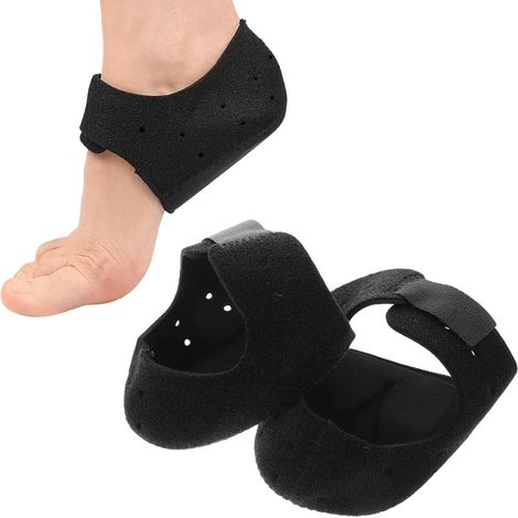 Protège Talon Gel Silicone - 1 Paire - Souple et Respirant - Contre Fasciite Plantaire - Pour Sport et Travail - Noir 36-40 (1/5)