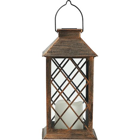 Lampe solaire LED classique avec bougie scintillante et minuterie pour décoration extérieure jardin terrasse sans flamme (1/5)