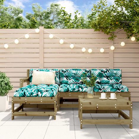 5-tlg. Garten-Lounge-Set mit Kissen Imprägniertes Kiefernholz (1/5)