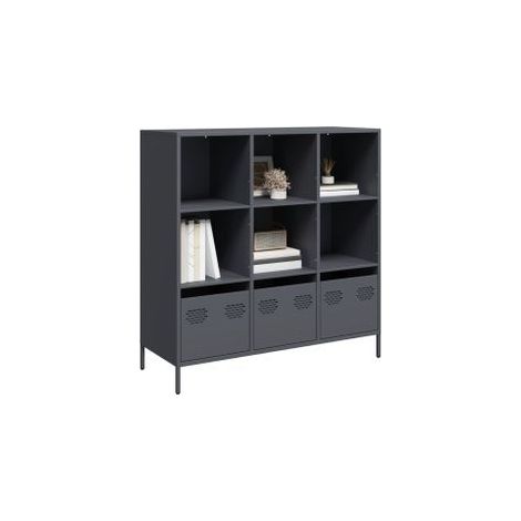 Buffet haut anthracite 101,5x39x103,5 acier (1/5)