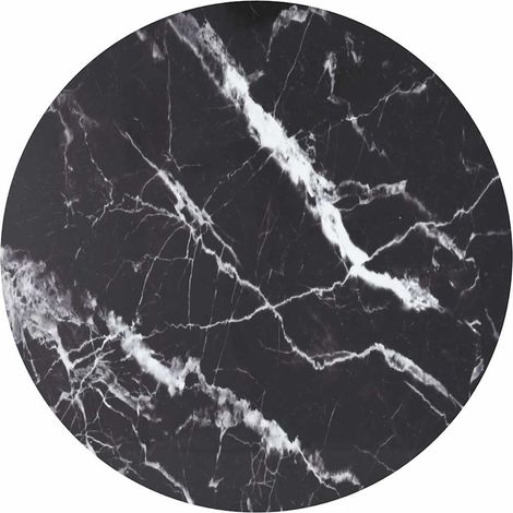 Tablero de mesa diseño mármol vidrio templado negro Ø90x1 cm vidaXL